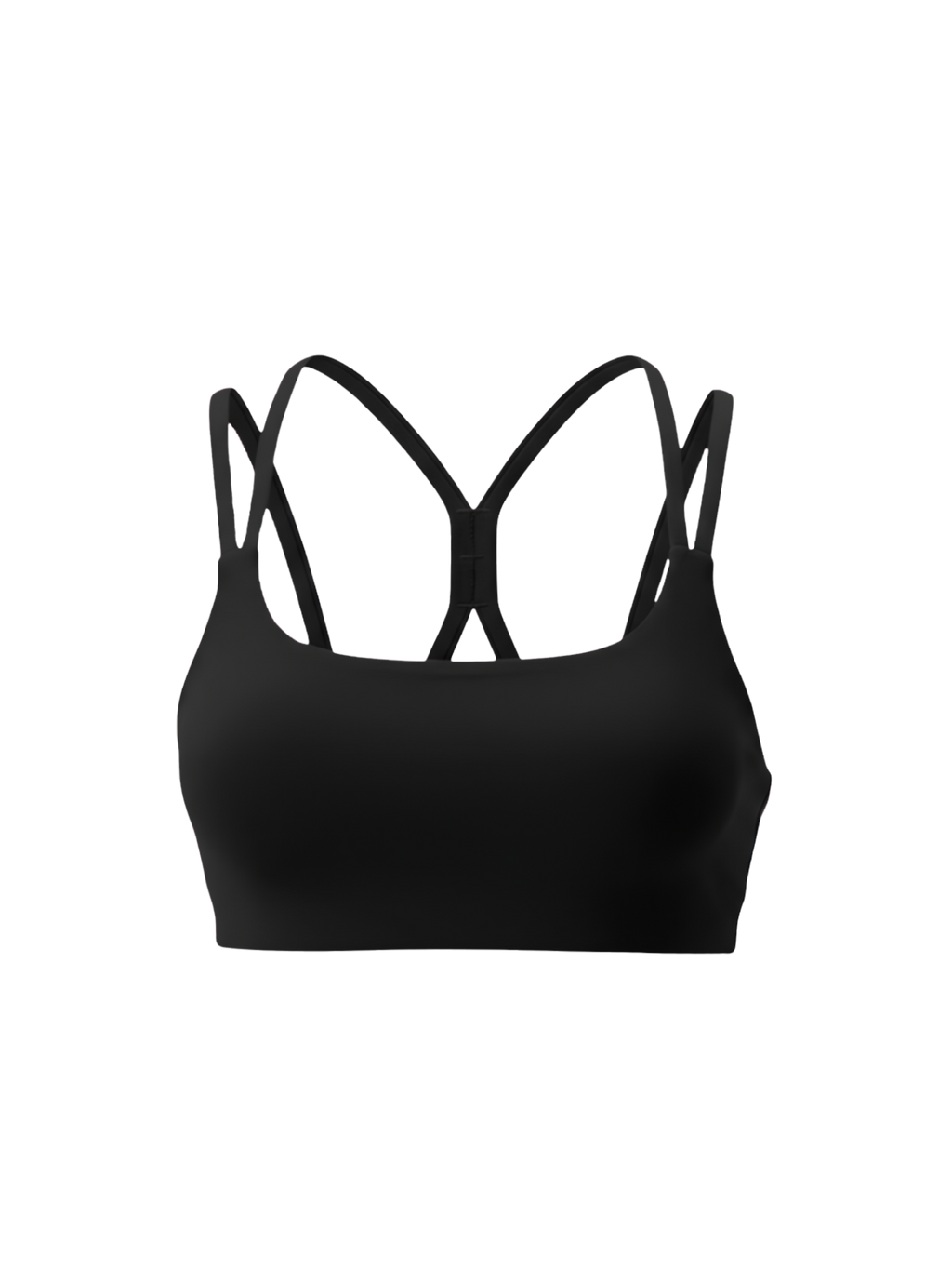 Double Straps Sports Bra - Black