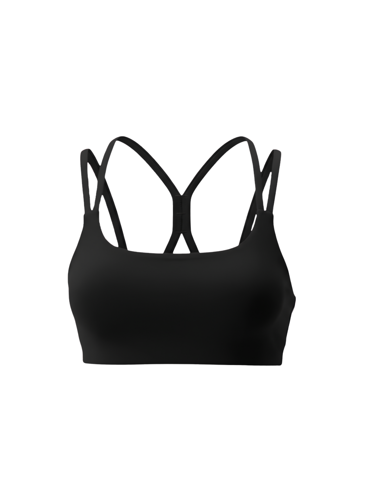 Double Straps Sports Bra - Black