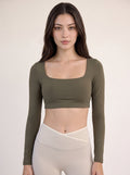Contour Long Sleeve Crop - Olive