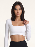 Contour Long Sleeve Crop - White