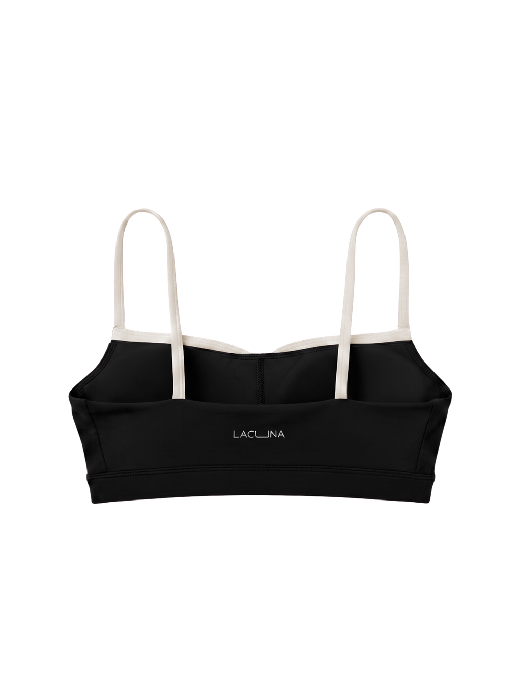 Sports bra two tone black cream sweet heart neckline oreo